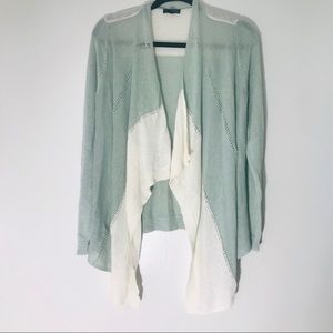 The Limited Two Tone Mint Green and White Shrug/ Wrap Sz S